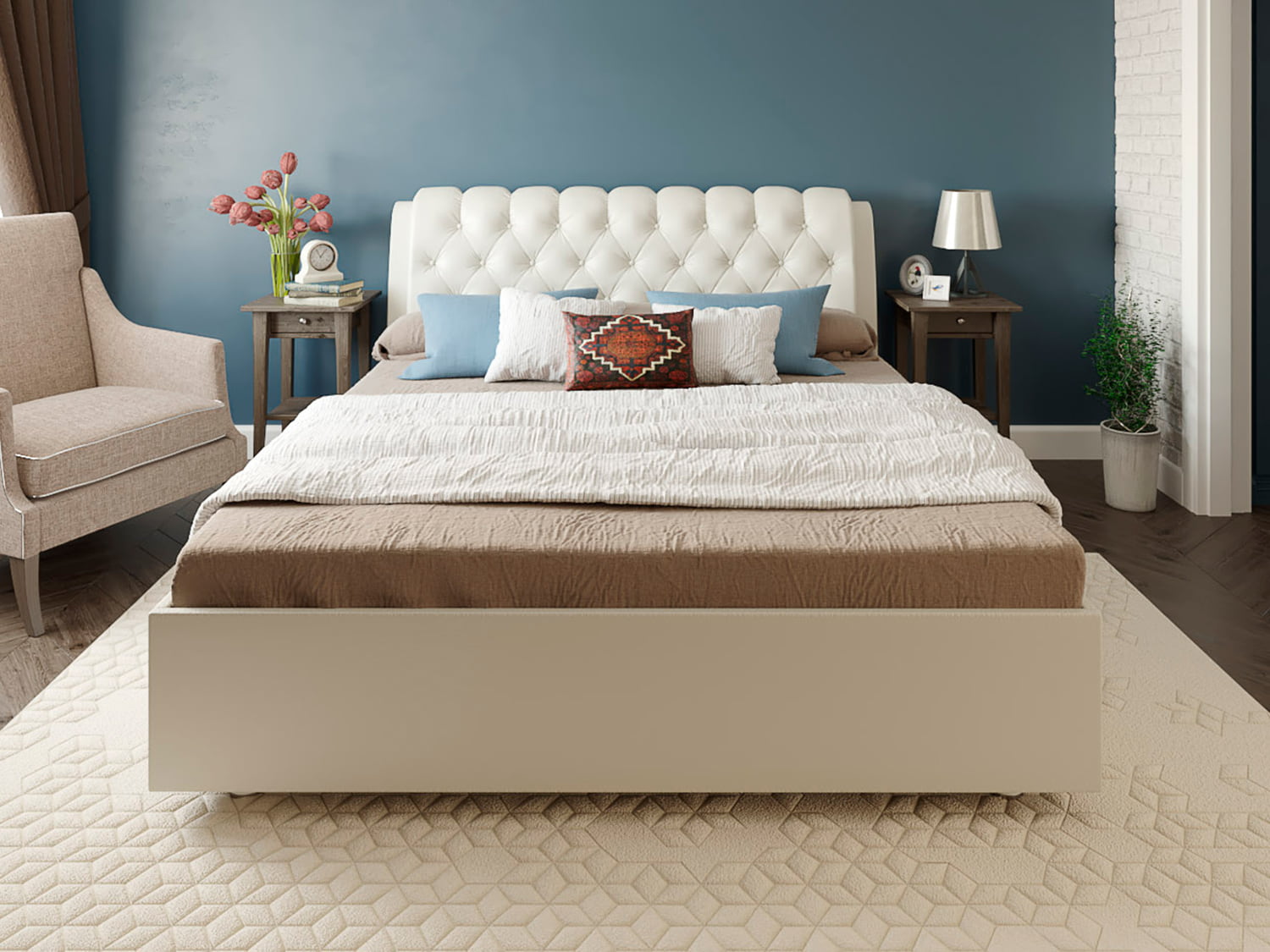 Кровать Solermo - кровать с мягкой спинкой и подъемным механизмом