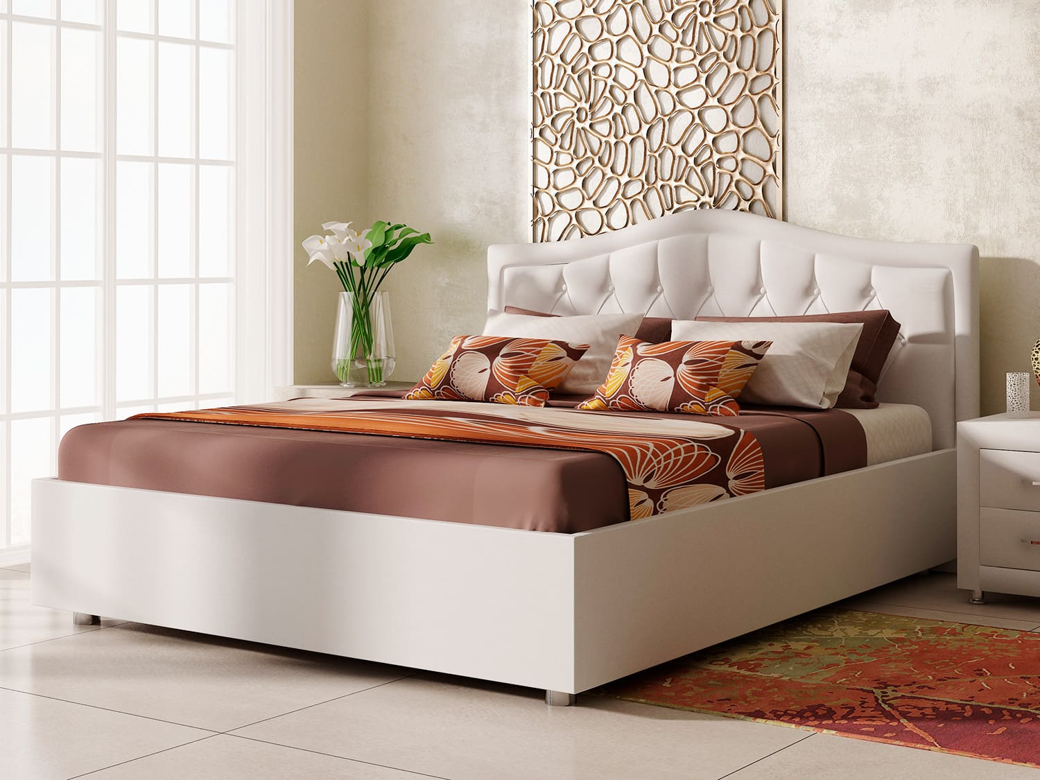 Toskana – стильная кровать со слегка изогнутой спинкой