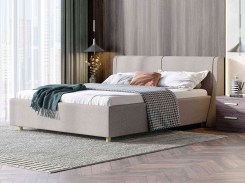 Купить кровать с подъемным механизмом на деревянных ножках в Москве