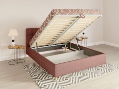 Купить кровать с подъемным механизмом в стиле ретро с высокими деревянными ножками в интернет-магазине