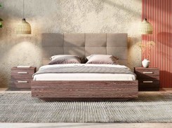 Комбинированная деревянная кровать в современном стиле